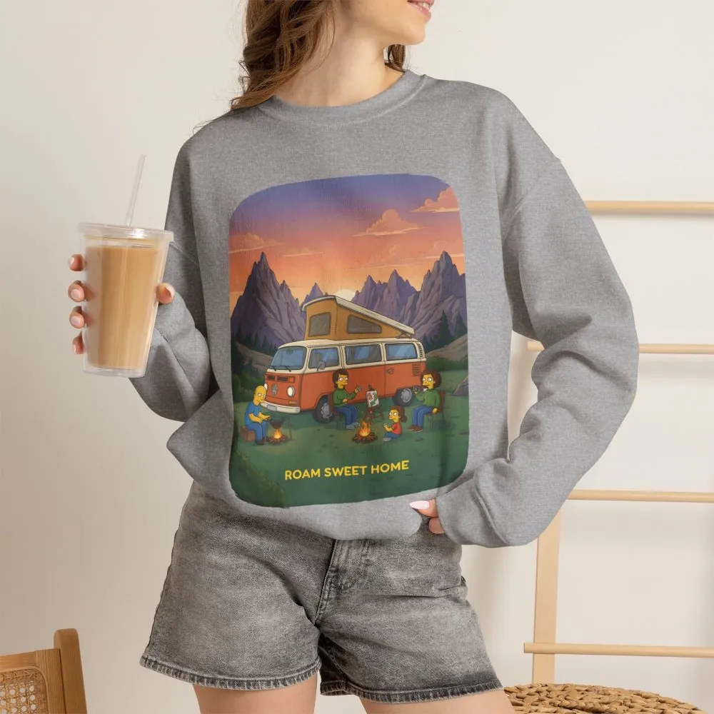 Unisex Heavy Blend™ Crewneck Sweatshirt — "Roam Sweet Home" Design Sitcom-Line