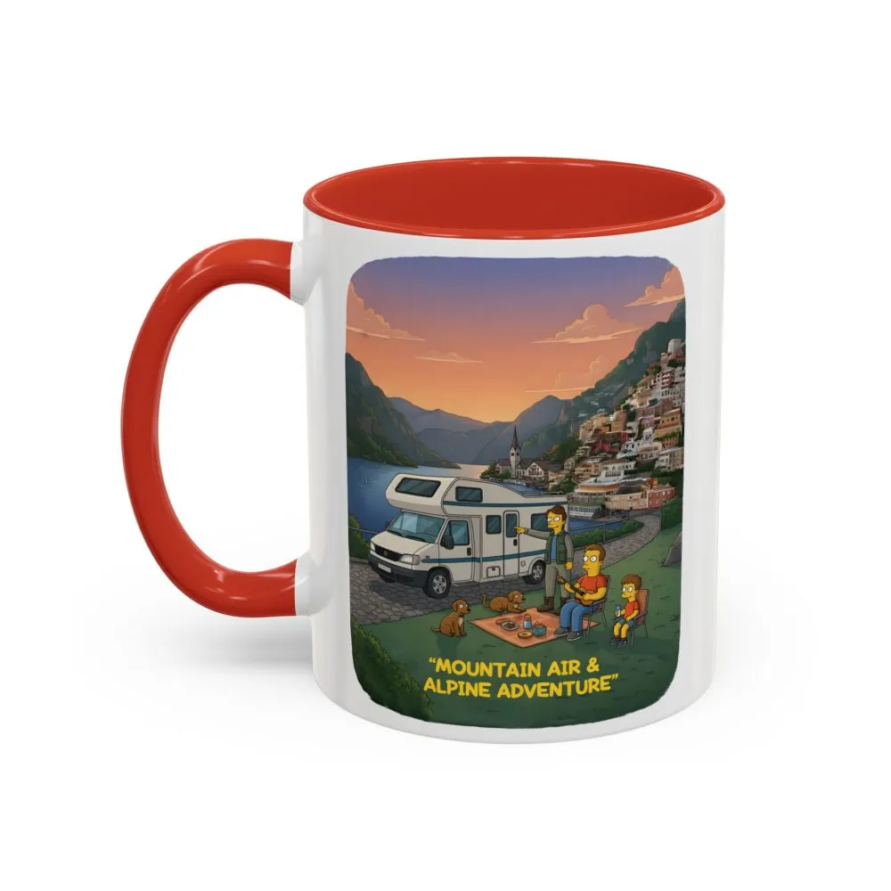 Accent Coffee Mug (11, 15oz) — "Mountain Air-Alpine Adventure" Design Sitcom-Line