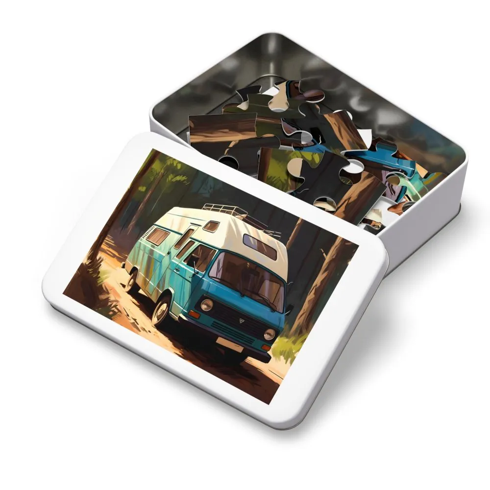 Jigsaw Puzzle with Tin — Retro Camper Van