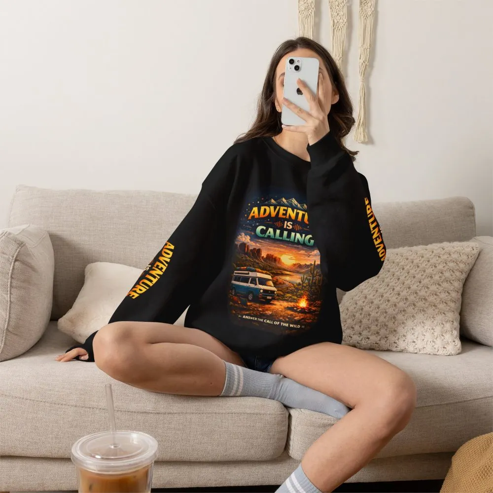 9188749047240446985_2048.jpeg Unisex Heavy Blend™ Crewneck Sweatshirt — "Adventure Is Calling" Design Scenic-Line