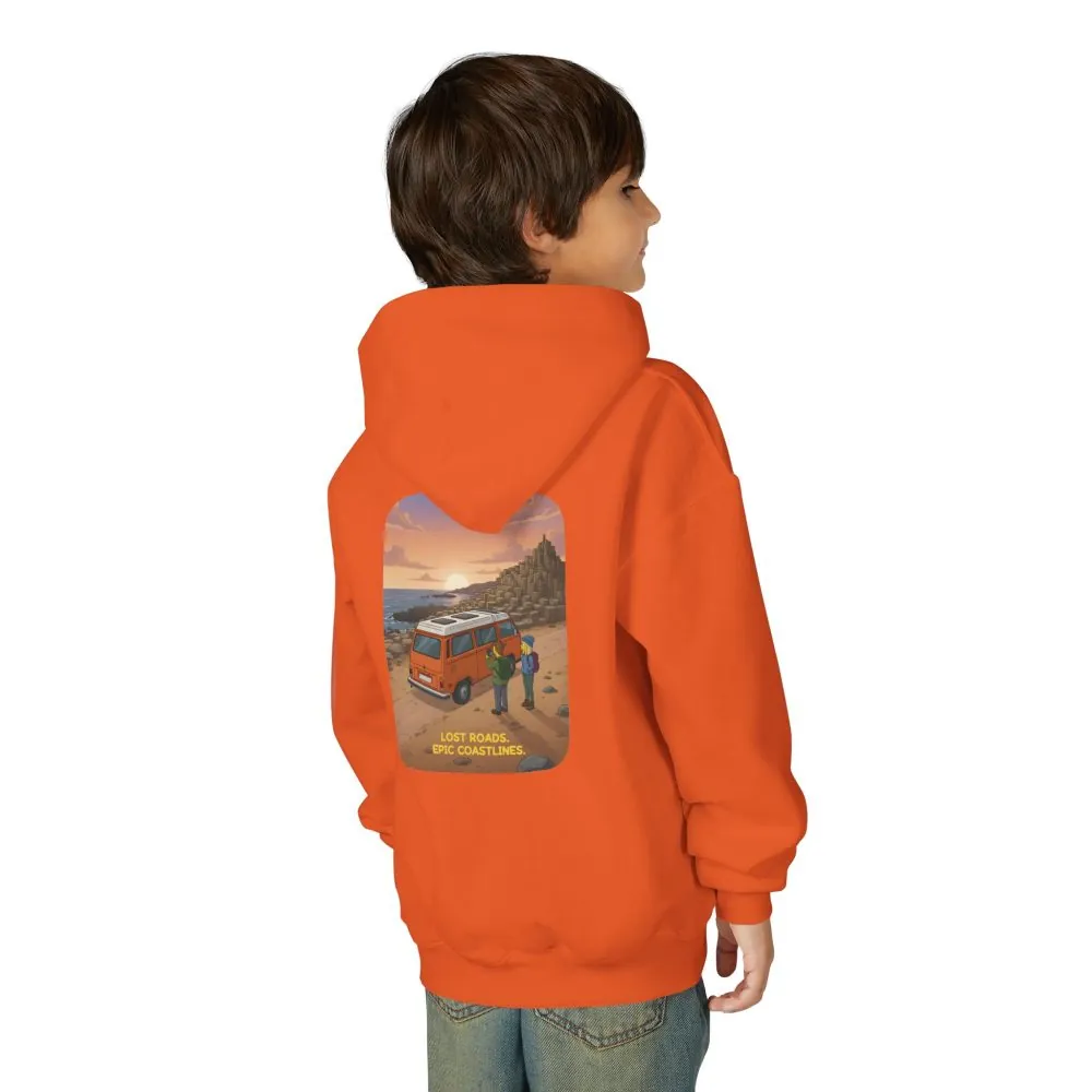 9191235078340748985_2048.jpeg Youth Hoodie(Gildan) – "Lost Roads Epic Coastlines" (Design Sitcom-Line)