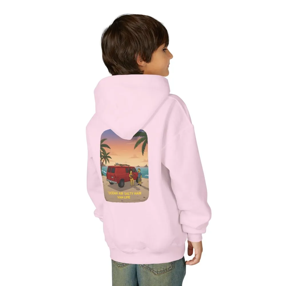 920838234054586188_2048.jpeg Youth Hoodie(Gildan) – "Ocean Air Salty Hair Van Life" (Design Sitcom-Line)