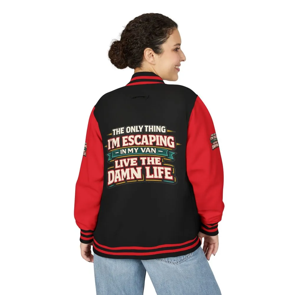Unisex Heavyweight Letterman Jacket — "The Only Thing I´m Escaping" Design F**K-Line