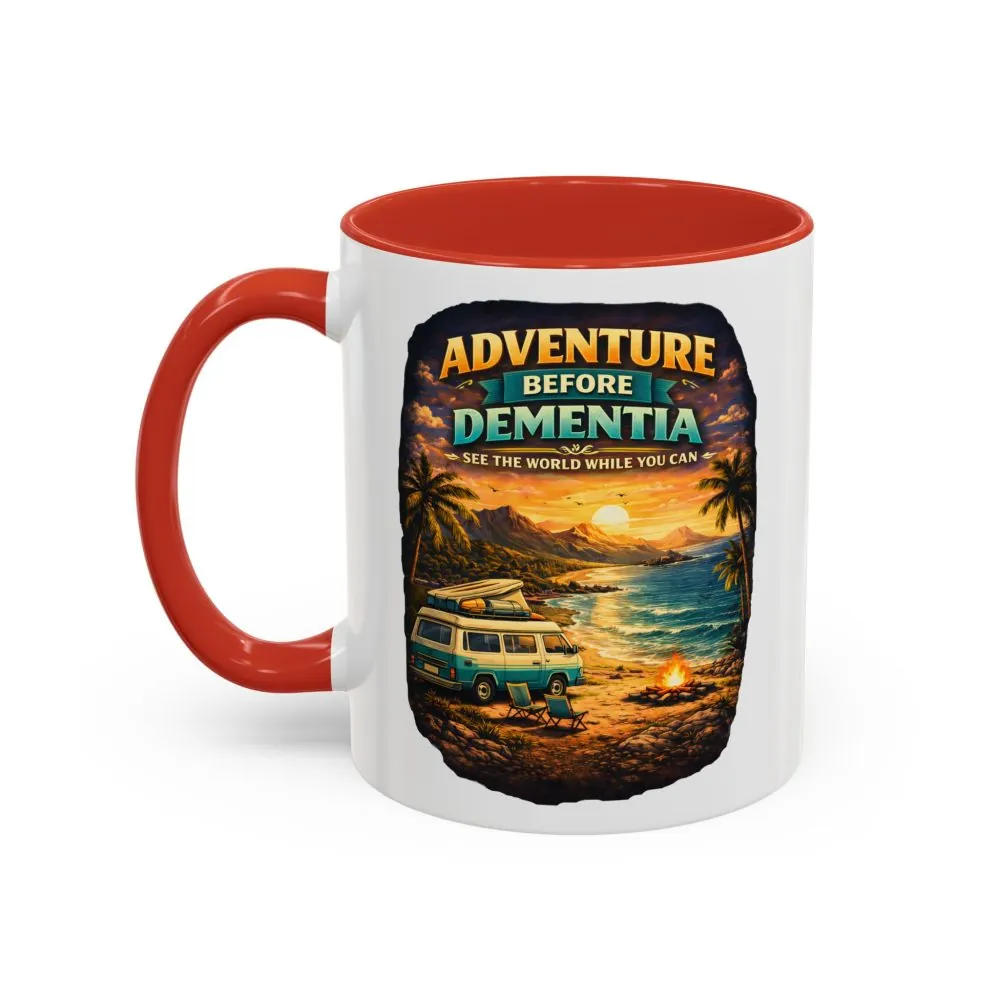 Accent Coffee Mug (11, 15oz) — "Adventure Before Dementia" Design Scenic-Line