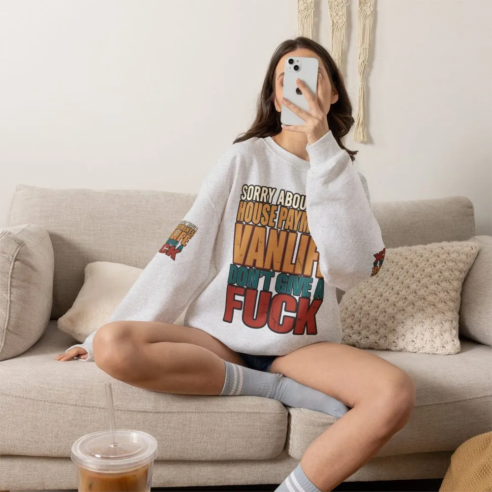 Unisex Heavy Blend™ Crewneck Sweatshirt — "Sorry About Your House Payments" Design F**K-Line
