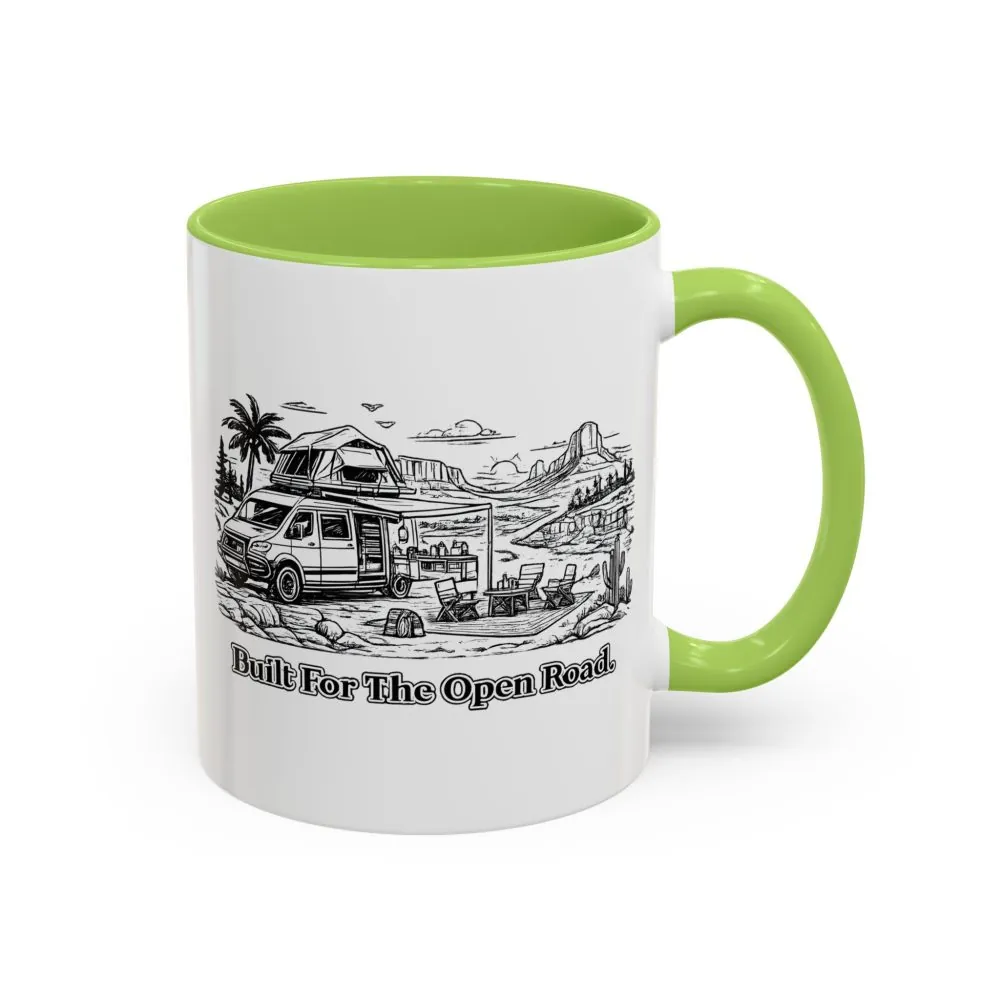 Accent Coffee Mug (11, 15oz) — "Built For The Open Road" Design Minimal-Line