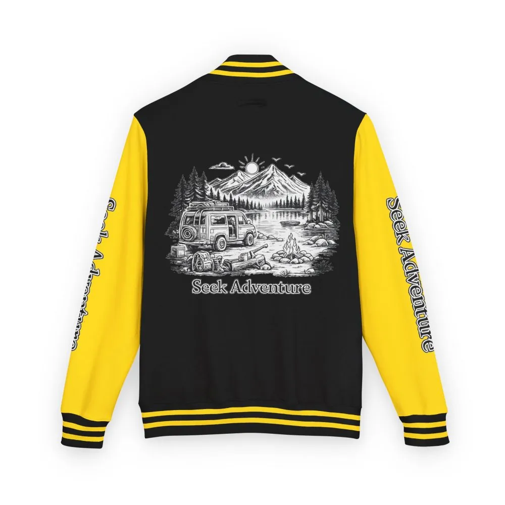 9259485594353317262_2048.jpeg Unisex Heavyweight Letterman Jacket — "Seek Adventure" Travel Varsity Coat