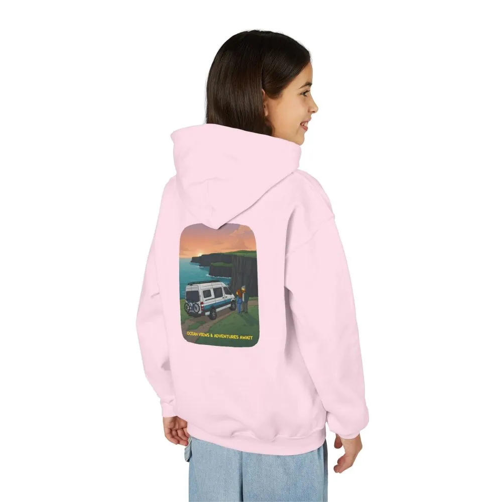 9268822300796870515_2048.jpeg Youth Hoodie(Gildan) – "Ocean Views-Adventures Awaits" (Design Sitcom-Line)