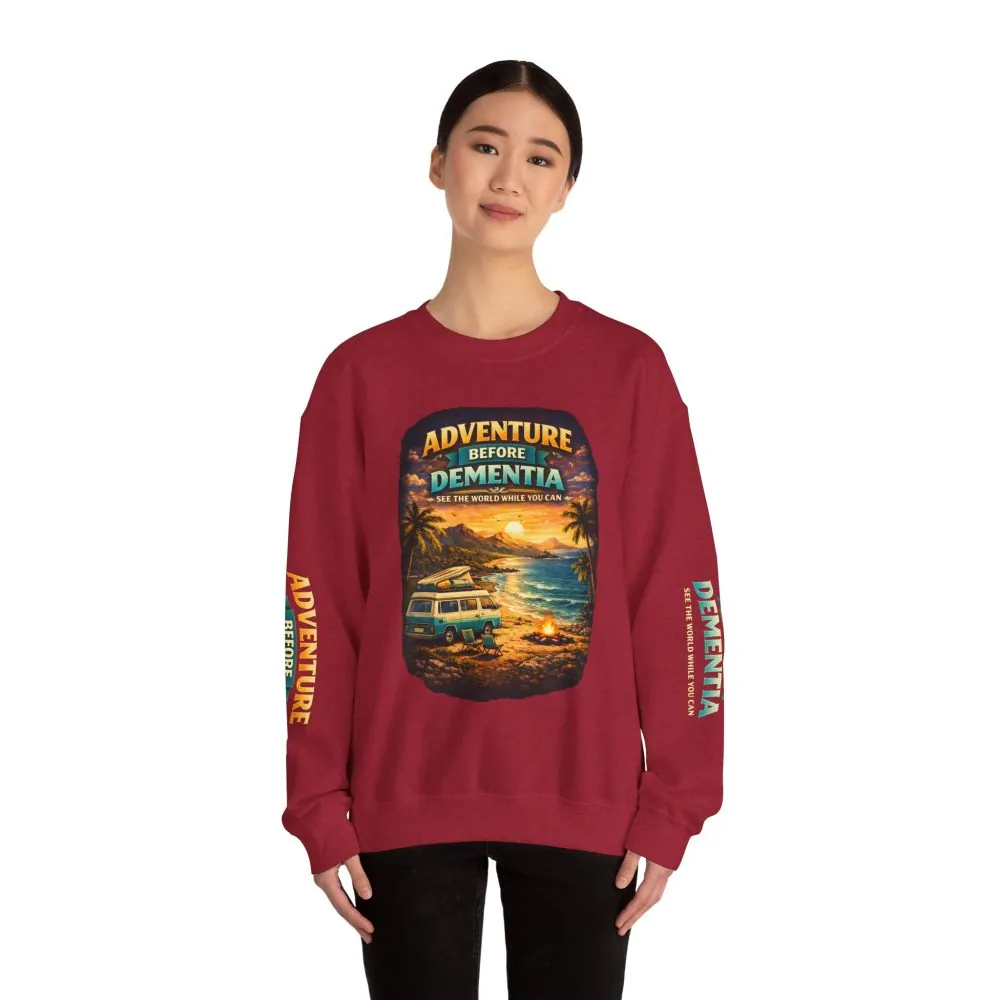 928277790387113916_2048.jpeg Unisex Heavy Blend™ Crewneck Sweatshirt — "Adventure Before Dementia" Design Scenic-Line