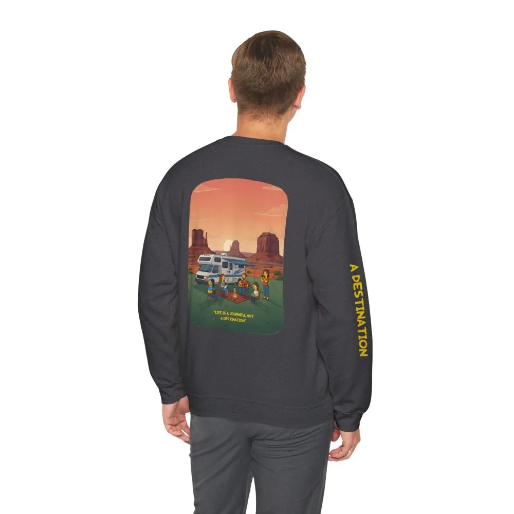 9284846406190541288_2048.jpeg Unisex Heavy Blend™ Crewneck Sweatshirt — "Life Is A Journey-Not A Destination" Design Sitcom-Line