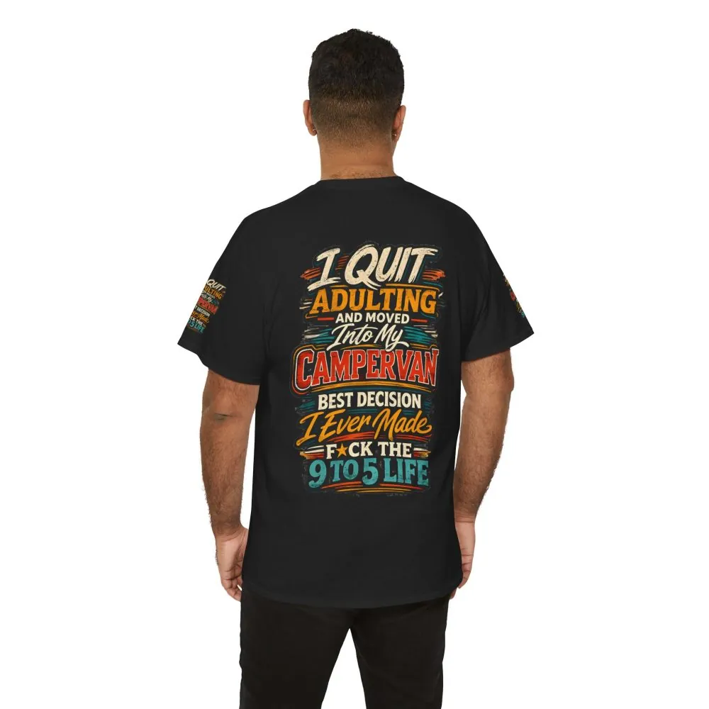 Unisex Heavy Cotton Tee — "I Quit Adulting" Design F**K-Line