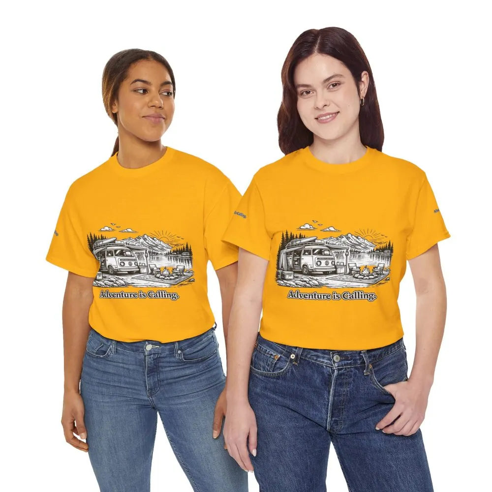 9297650228151252613_2048.jpeg Unisex Heavy Cotton Tee — "Adventure Is Calling" Design Minimal-Line