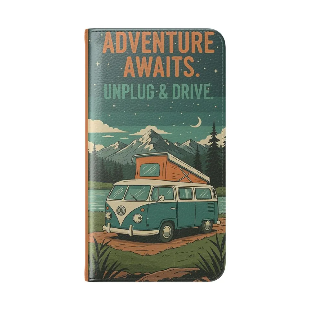 9302277858566434425_2048.jpeg Flip Phone Case — "Adventure Awaits Unplug & Drive" Wallet Case