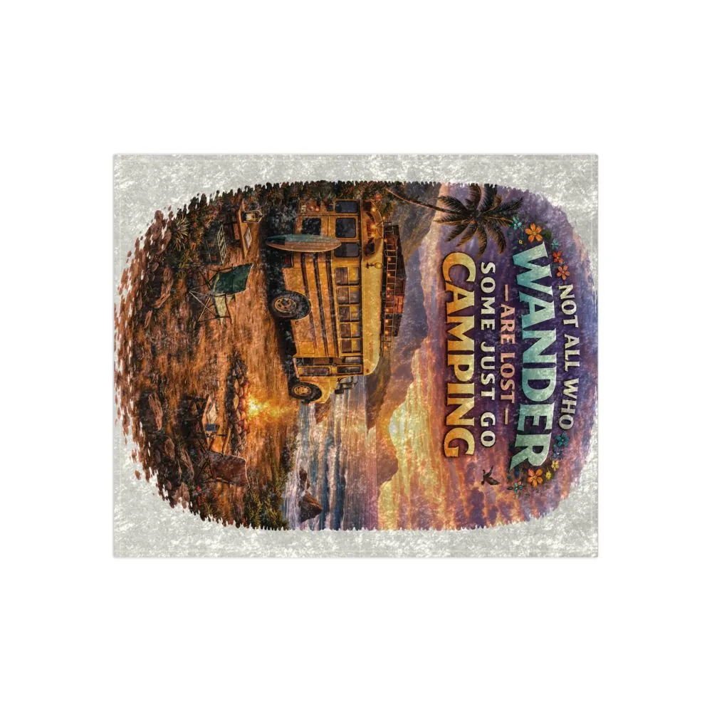 930441886185630004_2048.jpeg Crushed Velvet Blanket —"Not All Who Wander Are Lost" Design Scenic-Line (Campervan)