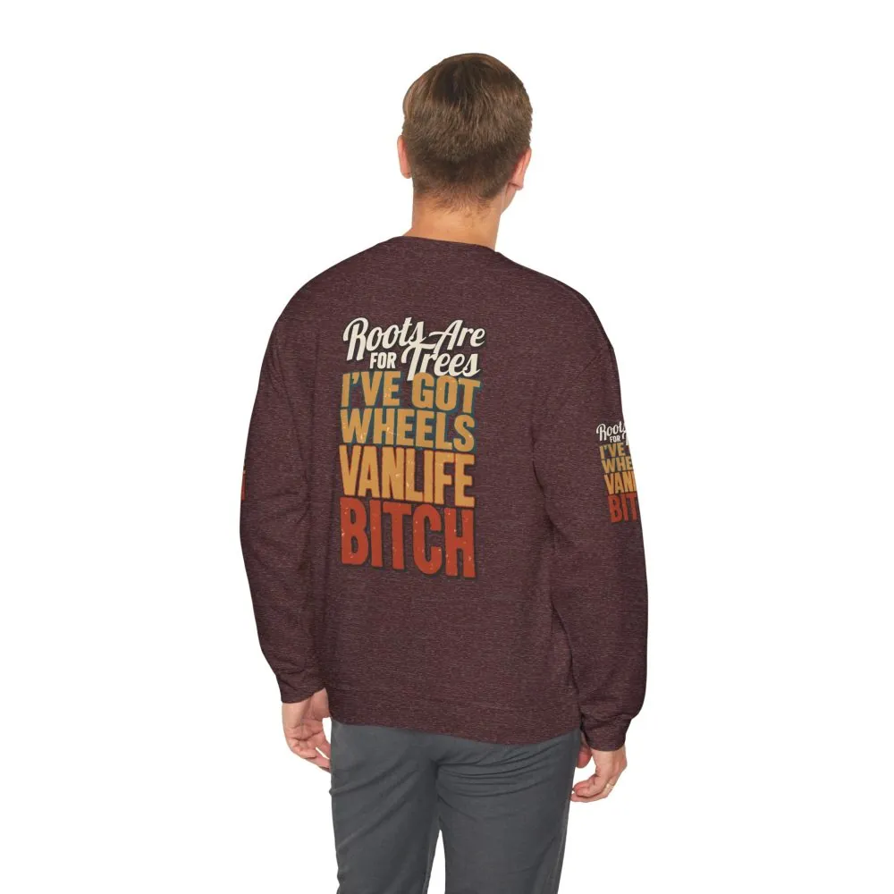 Unisex Heavy Blend™ Crewneck Sweatshirt — "Roots Are For Trees" Design F**K-Line