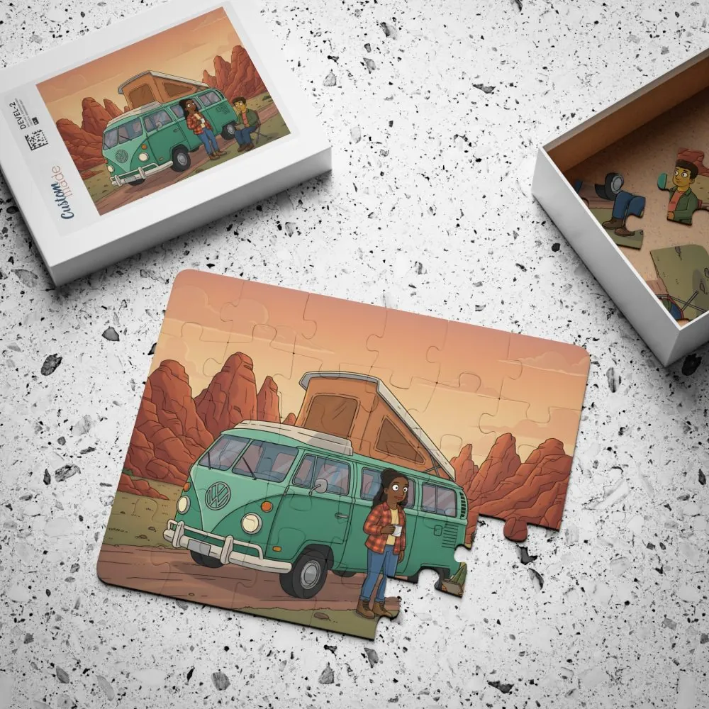 9329301930700843620_2048.jpeg Kids' 30‑Piece Camping Puzzle — Retro Camper Road Trip Scene