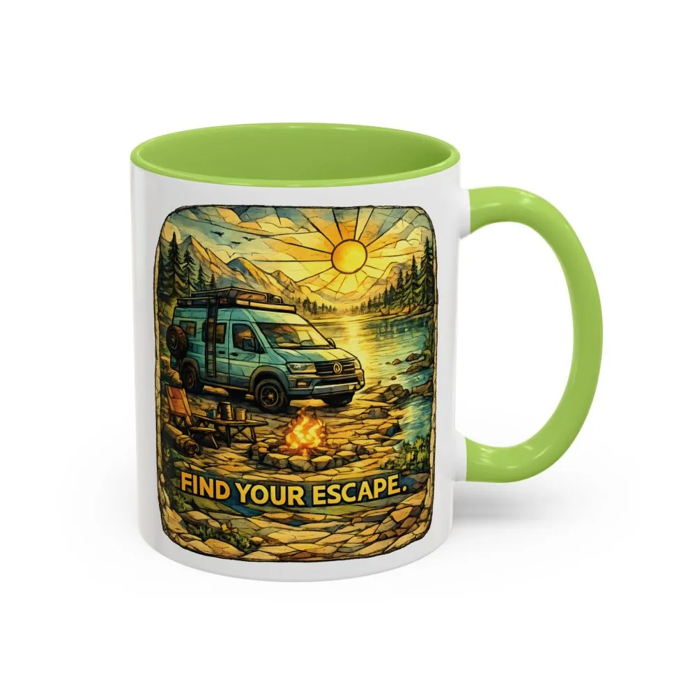 9330232450574191641_2048.jpeg Accent Coffee Mug (11, 15oz) — "Find Your Escape" Design Cubic-Line