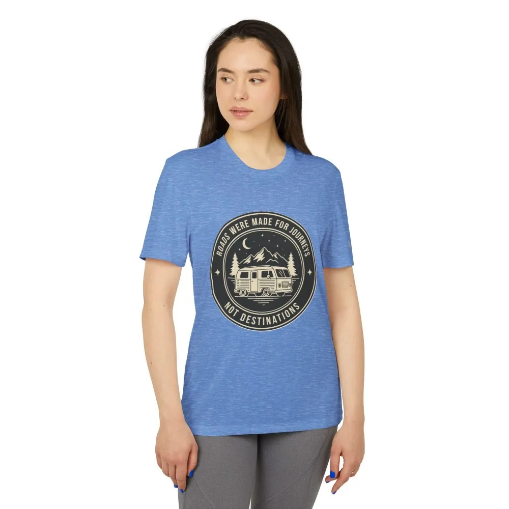 9334907645633122785_2048.jpeg T-Shirt(Adidas) — 'ROAD WHERE MADE FOR JOURNEYS-NOT DESTINATIONS' (font + back printed) Brand Adidas