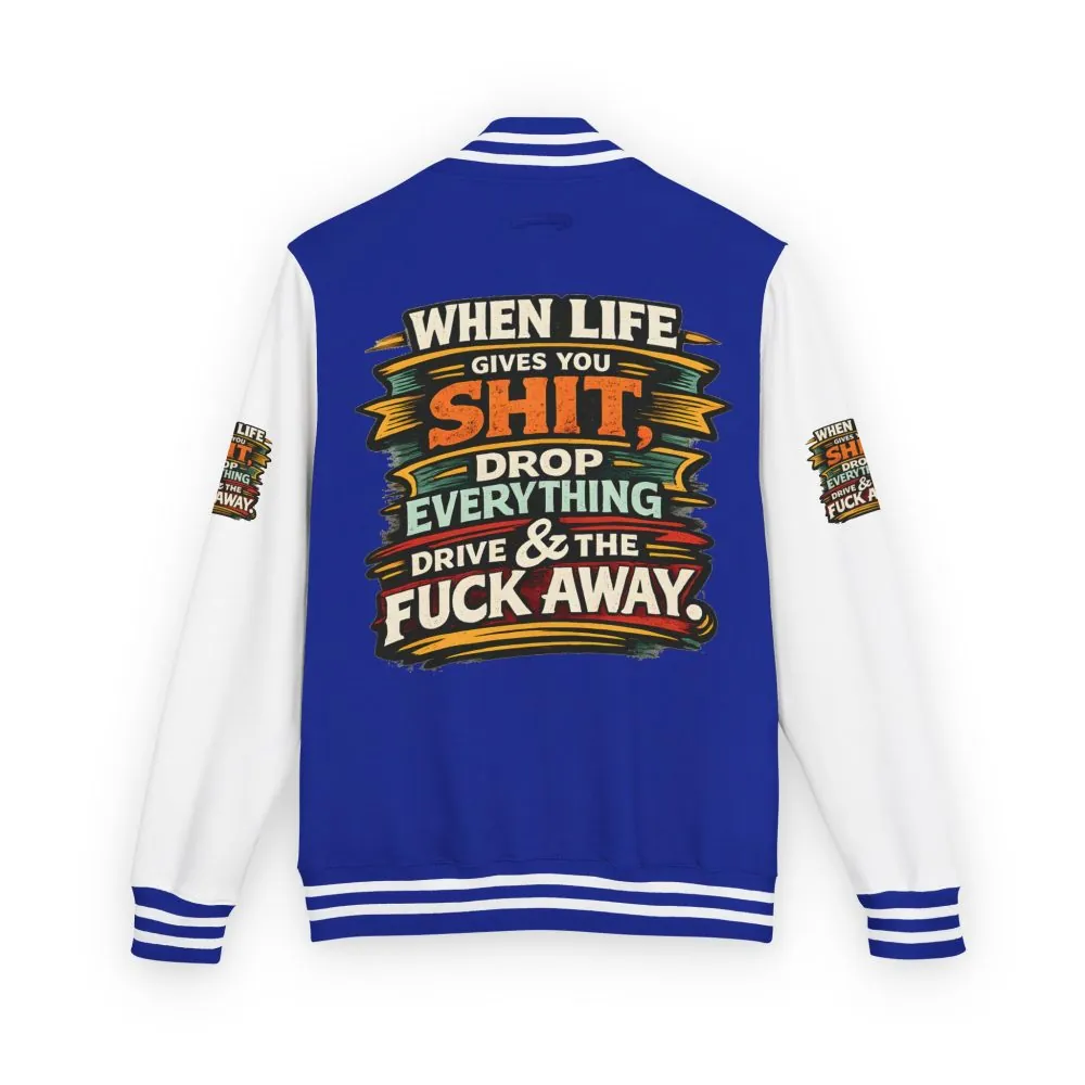 9345081093563248192_2048.jpeg Unisex Heavyweight Letterman Jacket — "When Live Gives You Shit" Design F**K-Line
