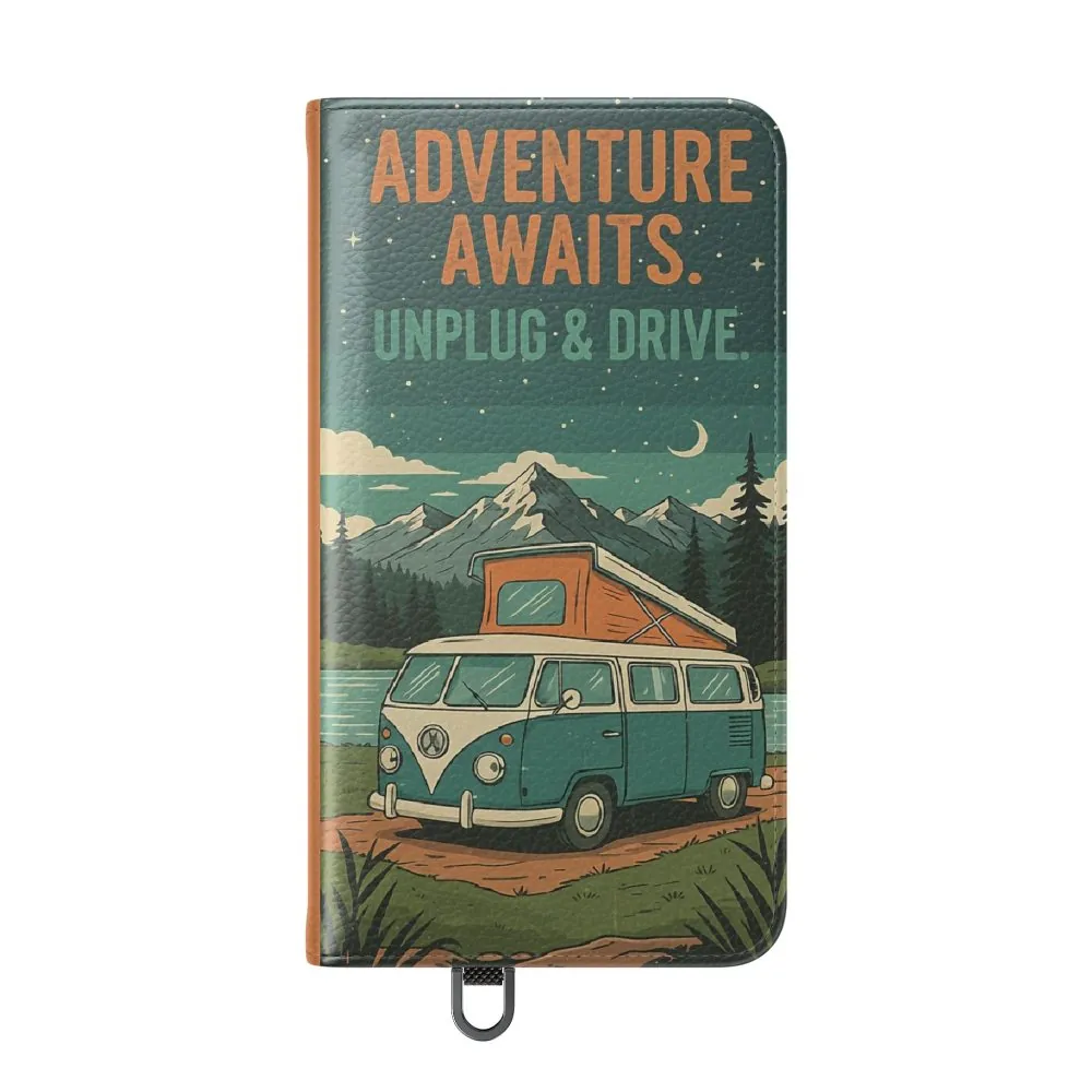 9351718048537307279_2048.jpeg Flip Phone Case — "Adventure Awaits Unplug & Drive" Wallet Case