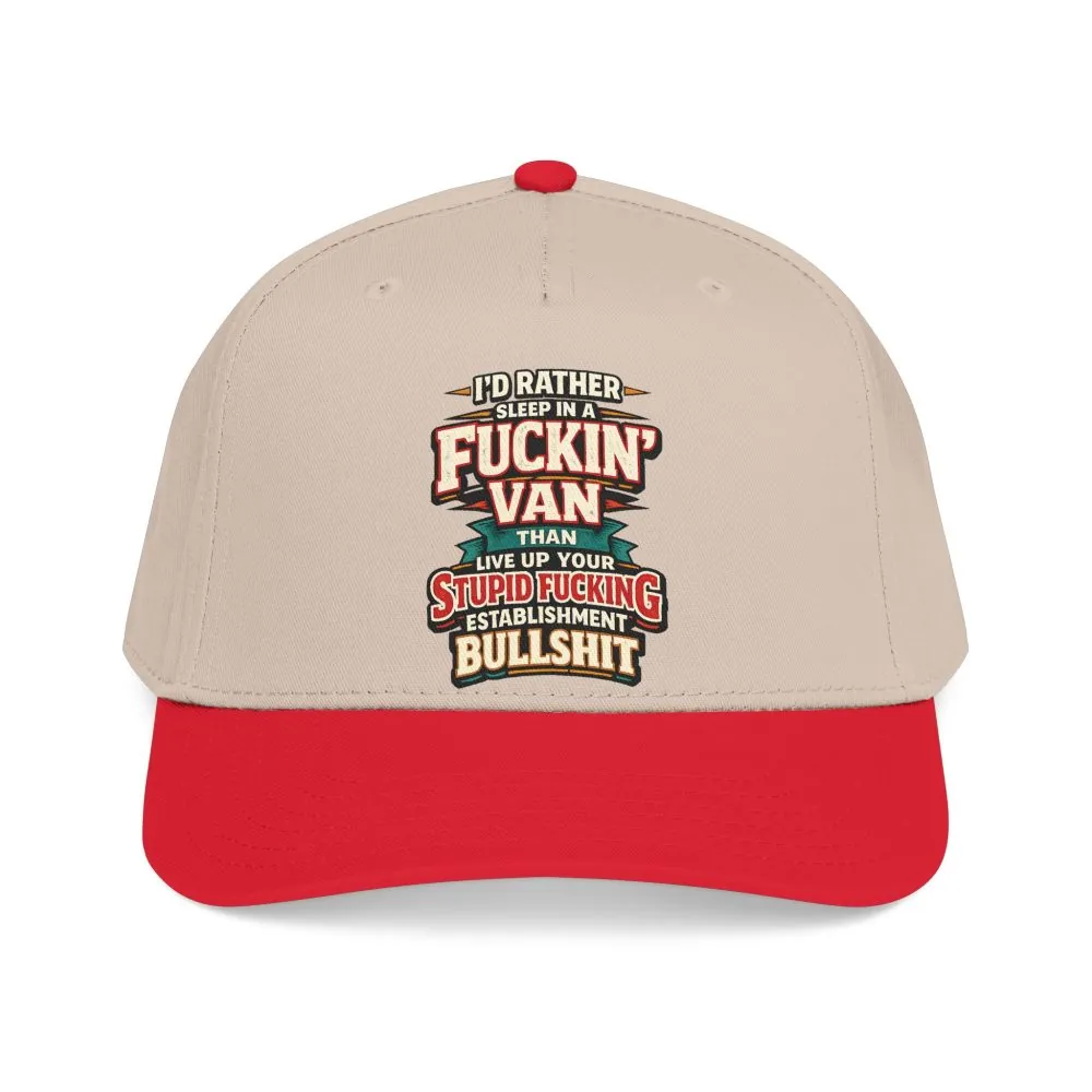 936883175282542530_2048.jpeg Baseball Cap - "I´d Rather Sleep in A Fucking Van" Design F**K-Line