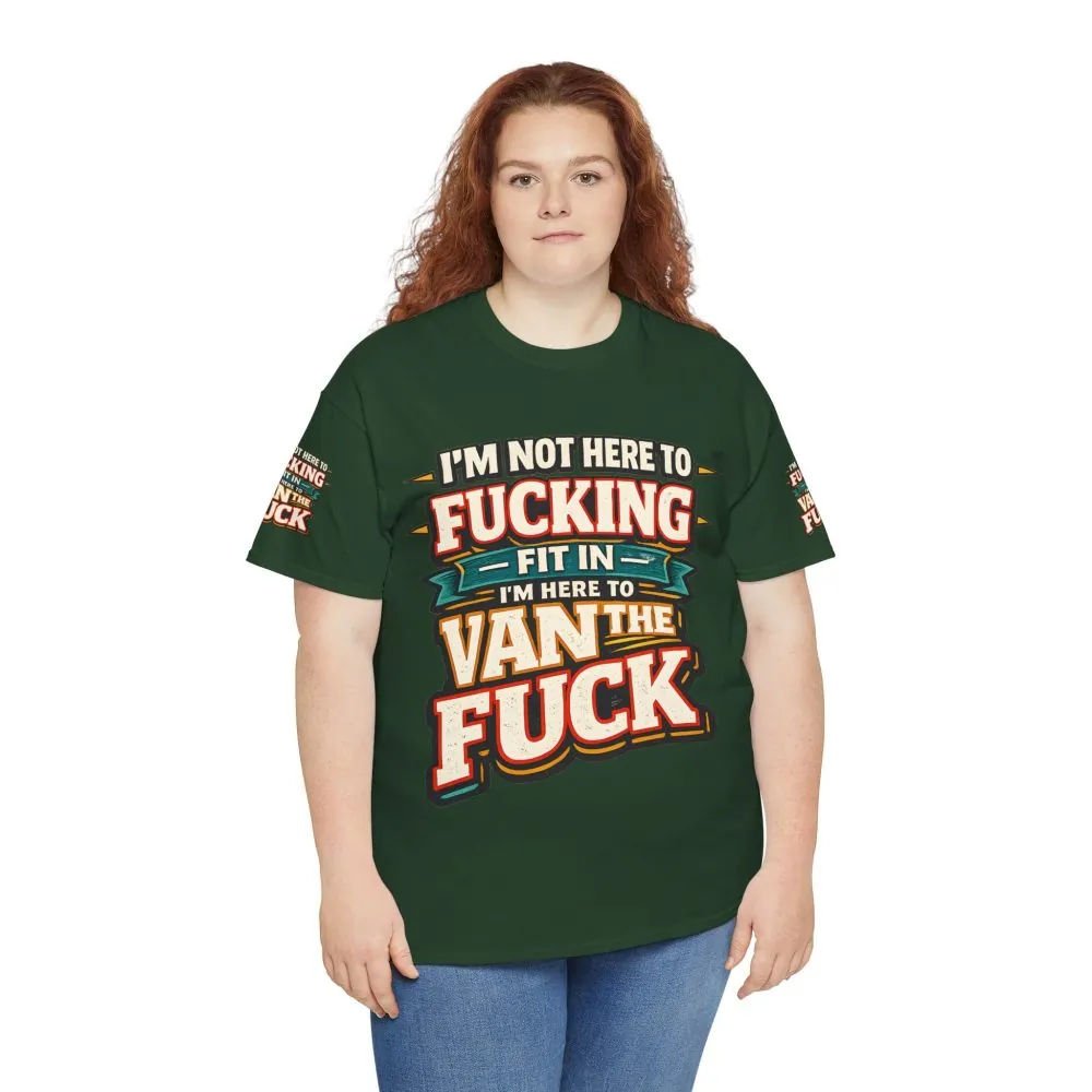 Unisex Heavy Cotton Tee — "I´m Not Here To Fucking Fit In" Design F**K-Line