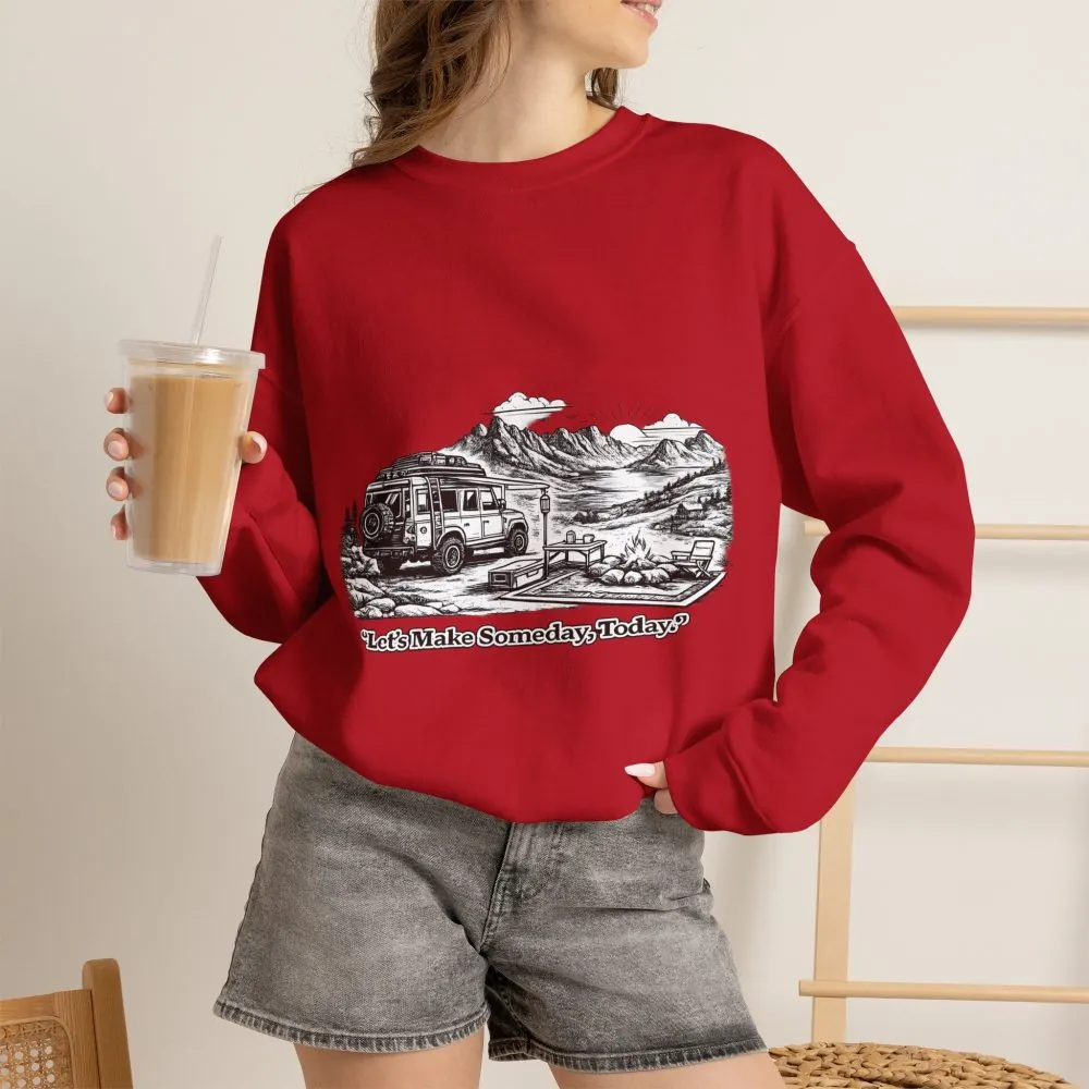 9393515514114943823_2048.jpeg Unisex Heavy Blend™ Crewneck Sweatshirt — "Lets make Someday, Today?" Design Minimal-Line