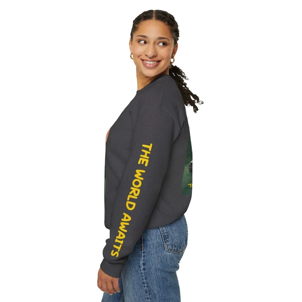 9394875032964641319_2048.jpeg Unisex Heavy Blend™ Crewneck Sweatshirt — "The World Awaits" Design Sitcom-Line