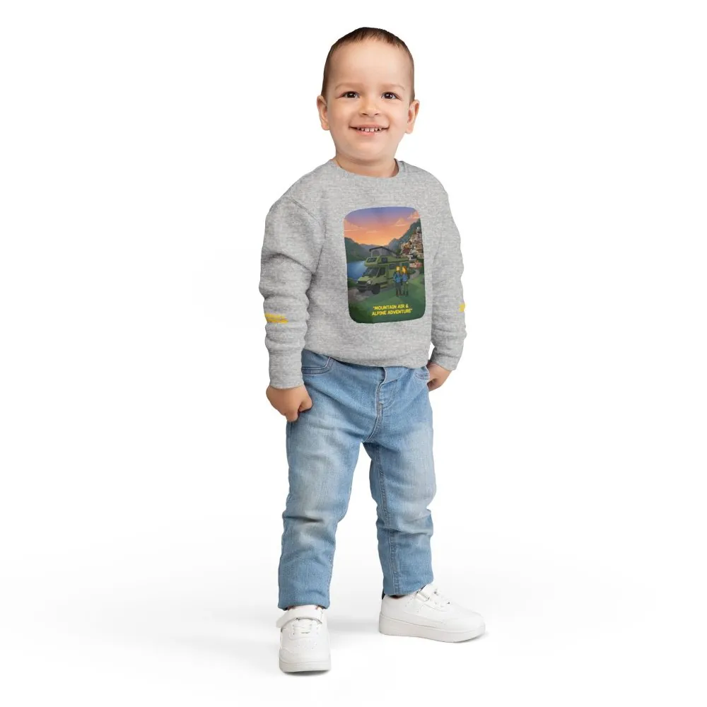 9397423879659931793_2048.jpeg Toddler Sweatshirt - "Mountain Air And Alpine Adventure" (Design Sitcom-Line)