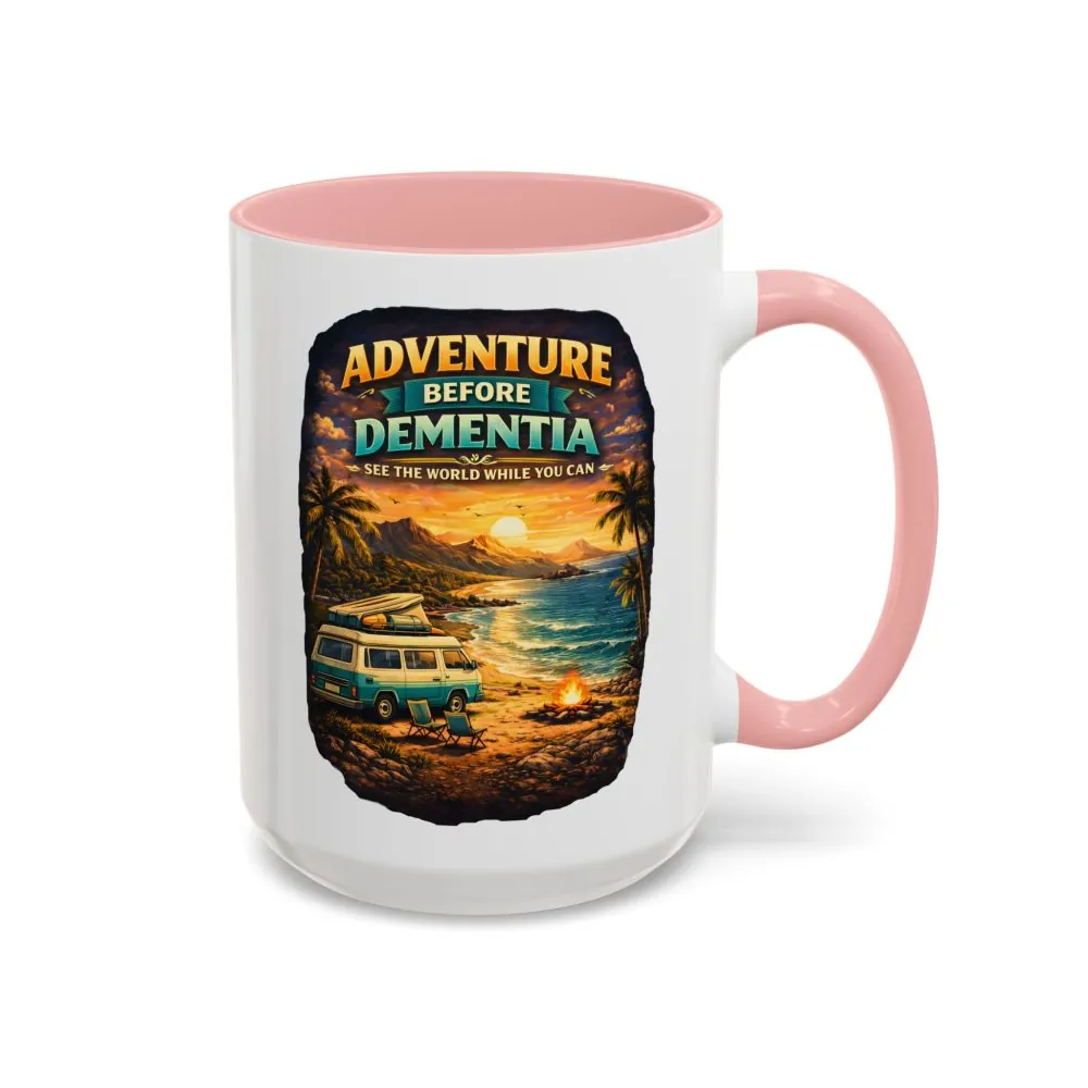 Accent Coffee Mug (11, 15oz) — "Adventure Before Dementia" Design Scenic-Line