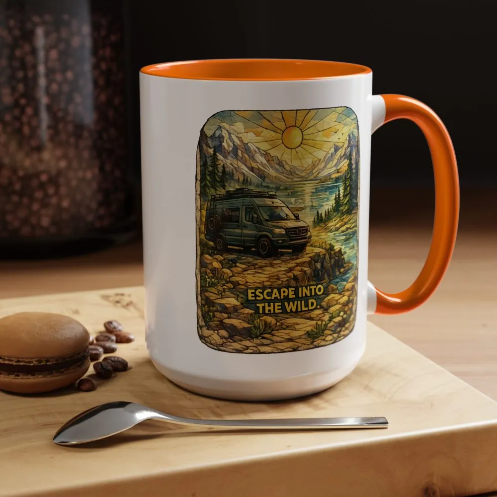 9419319875650852341_2048.jpeg Accent Coffee Mug (11, 15oz) — "Escape Into The Wild" Design Cubic-Line