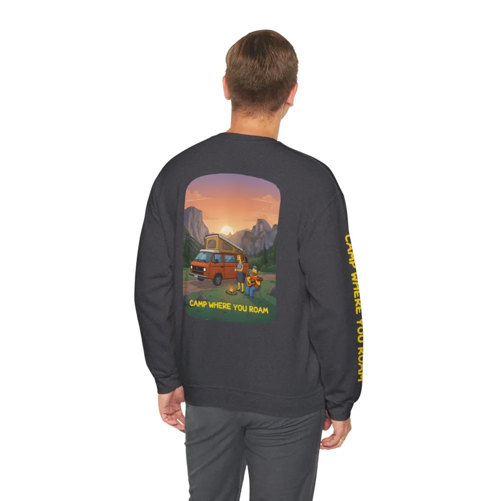 9420515648789475216_2048.jpeg Unisex Heavy Blend™ Crewneck Sweatshirt — "Camp Where You Roam" Design Sitcom-Line