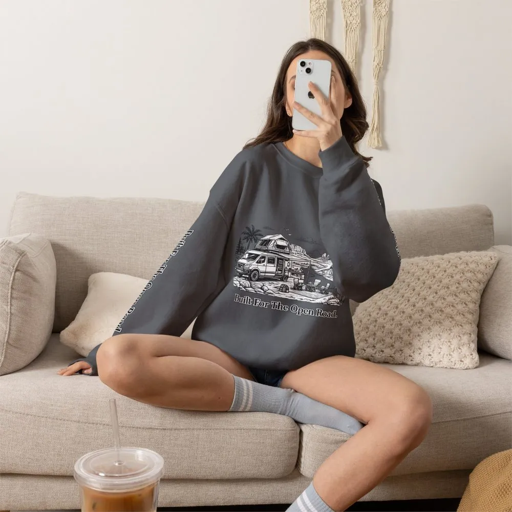 9428626540218818007_2048.jpeg Unisex Heavy Blend™ Crewneck Sweatshirt — "Built For The Open Road" Design Minimal-Line