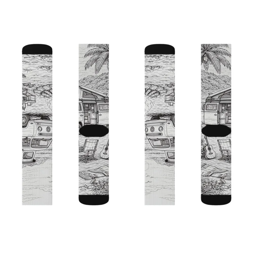 9429985789840277201_2048.jpeg Sublimation Socks — Retro Camper Roadtrip Crew Socks