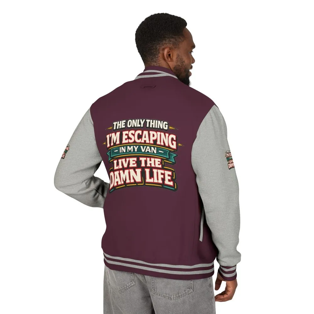 Unisex Heavyweight Letterman Jacket — "The Only Thing I´m Escaping" Design F**K-Line