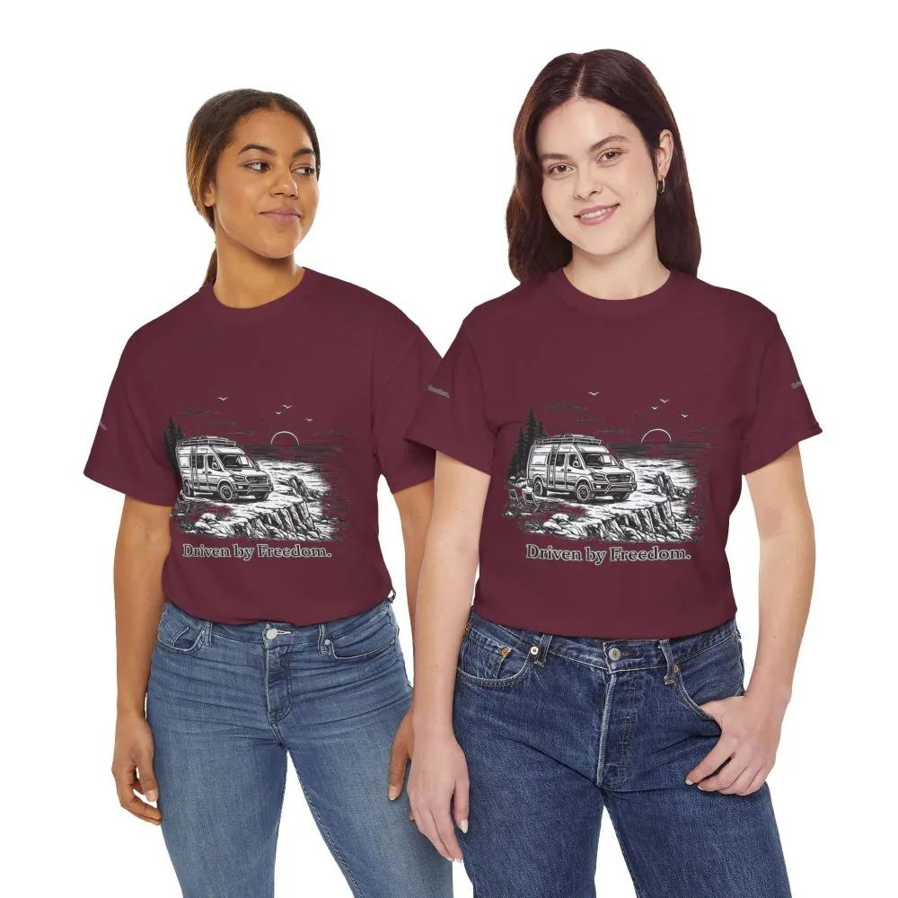 9433381196899928719_2048.jpeg Unisex Heavy Cotton Tee — ""Driven By Freedom" Design Minimal-Line