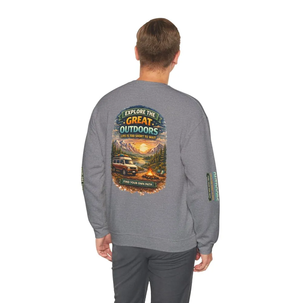 9443783274755706087_2048.jpeg Unisex Heavy Blend™ Crewneck Sweatshirt — "Explore The Great Outdoors" Design Scenic-Line