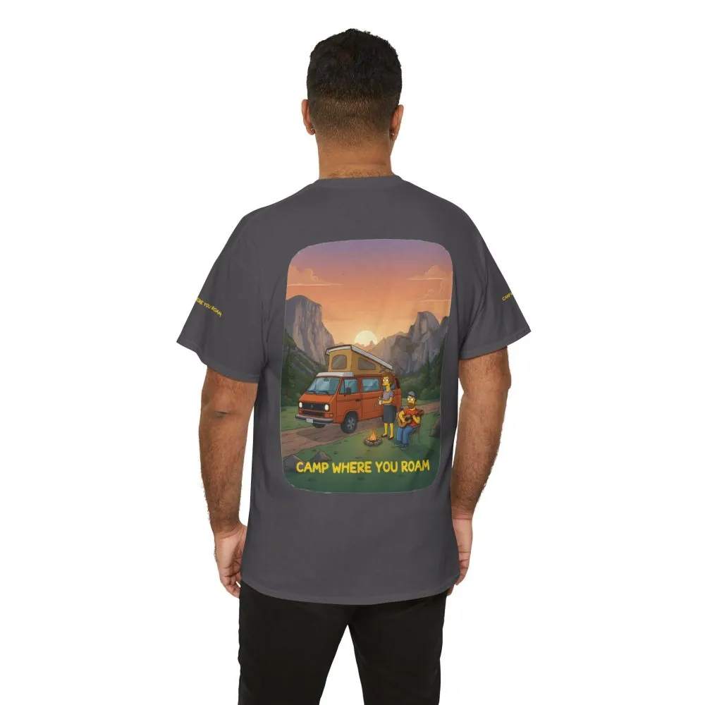 Unisex Heavy Cotton Tee — "Camp Where You Roam" Design Sitcom-Line
