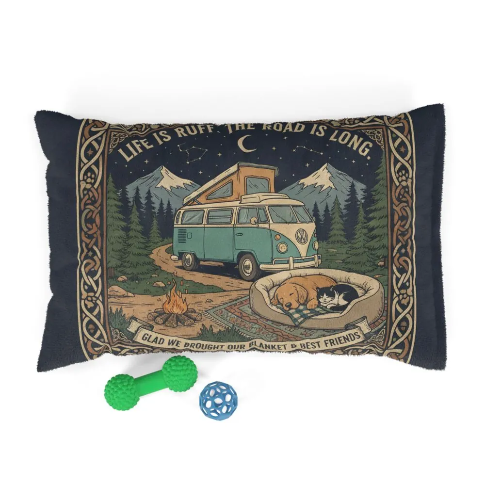 9456136483801849865_2048.jpeg Pet Bed — "Life Is Ruff" Vintage Van Dog & Cat Travel Pillow