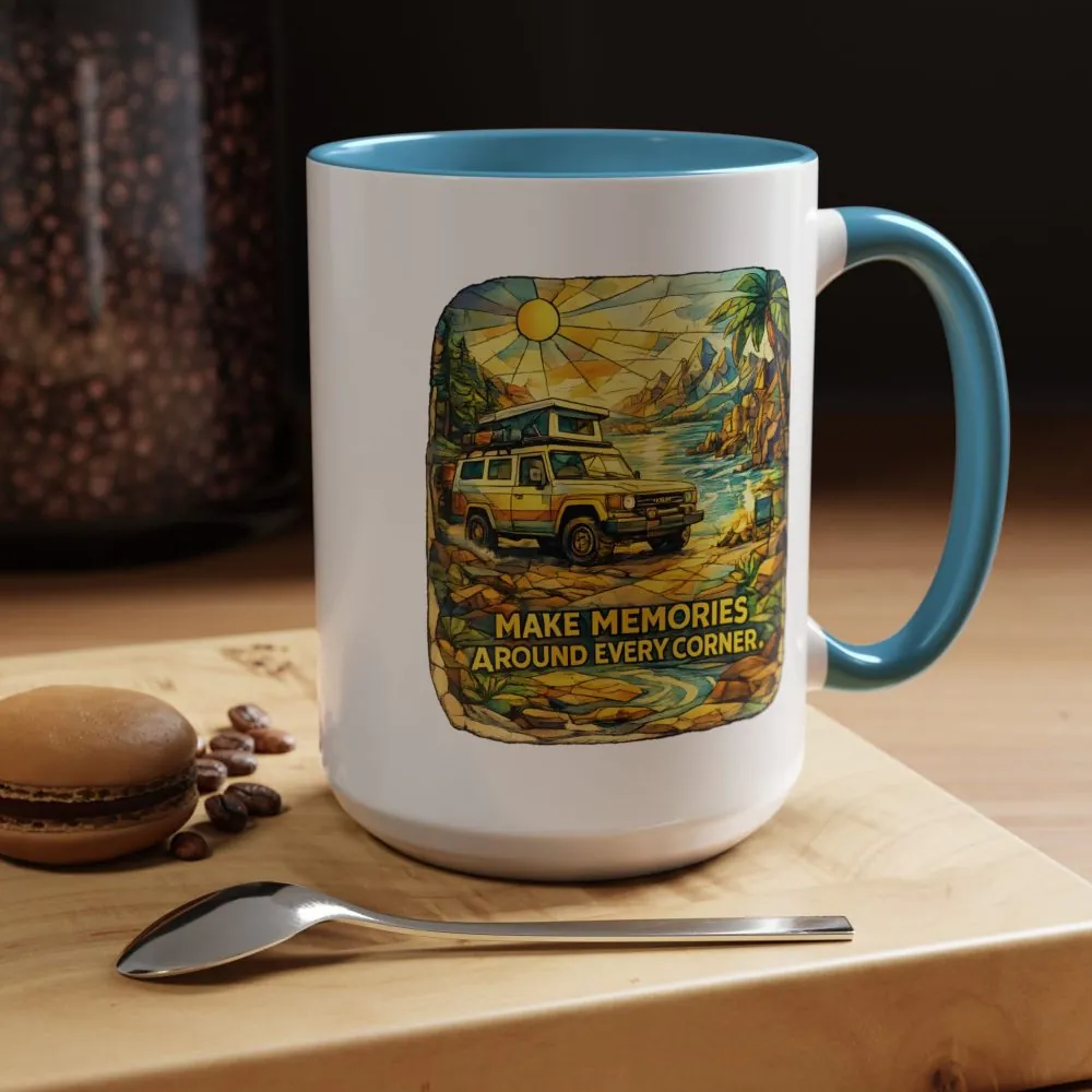 9461318062824231665_2048.jpeg Accent Coffee Mug (11, 15oz) — "Make Memories Around Every Corner" Design Cubic-Line