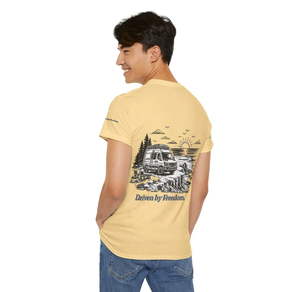 9462898713127391274_2048.jpeg Unisex Heavy Cotton Tee — ""Driven By Freedom" Design Minimal-Line