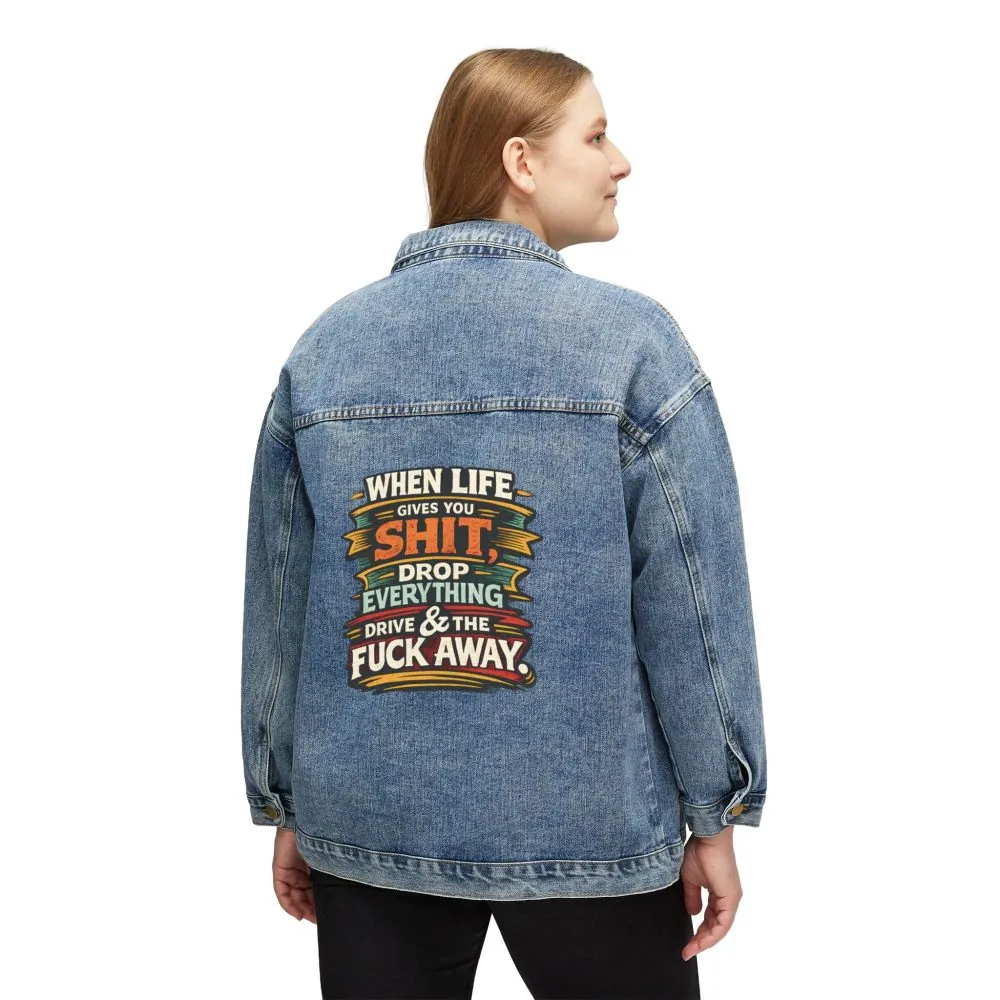 9464244263510736210_2048.jpeg Women's Denim Jacket — "When Live Gives You Shit" Design F**K-Line