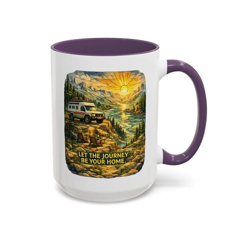 9465328547637976716_2048.jpeg Accent Coffee Mug (11, 15oz) — "Let The Journey Be Your Home" Design Cubic-Line