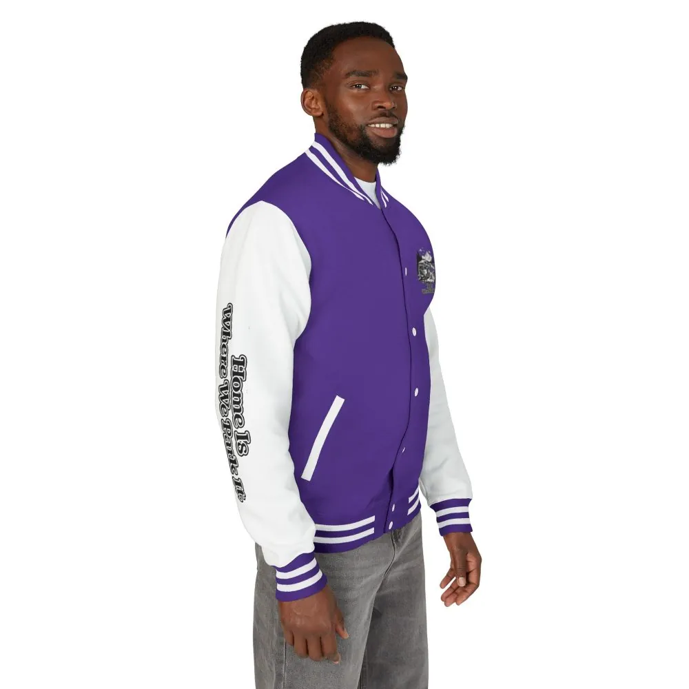 9491909374612881862_2048.jpeg Unisex Heavyweight Letterman Jacket — "Home Is Where You Park It" Travel Varsity Coat