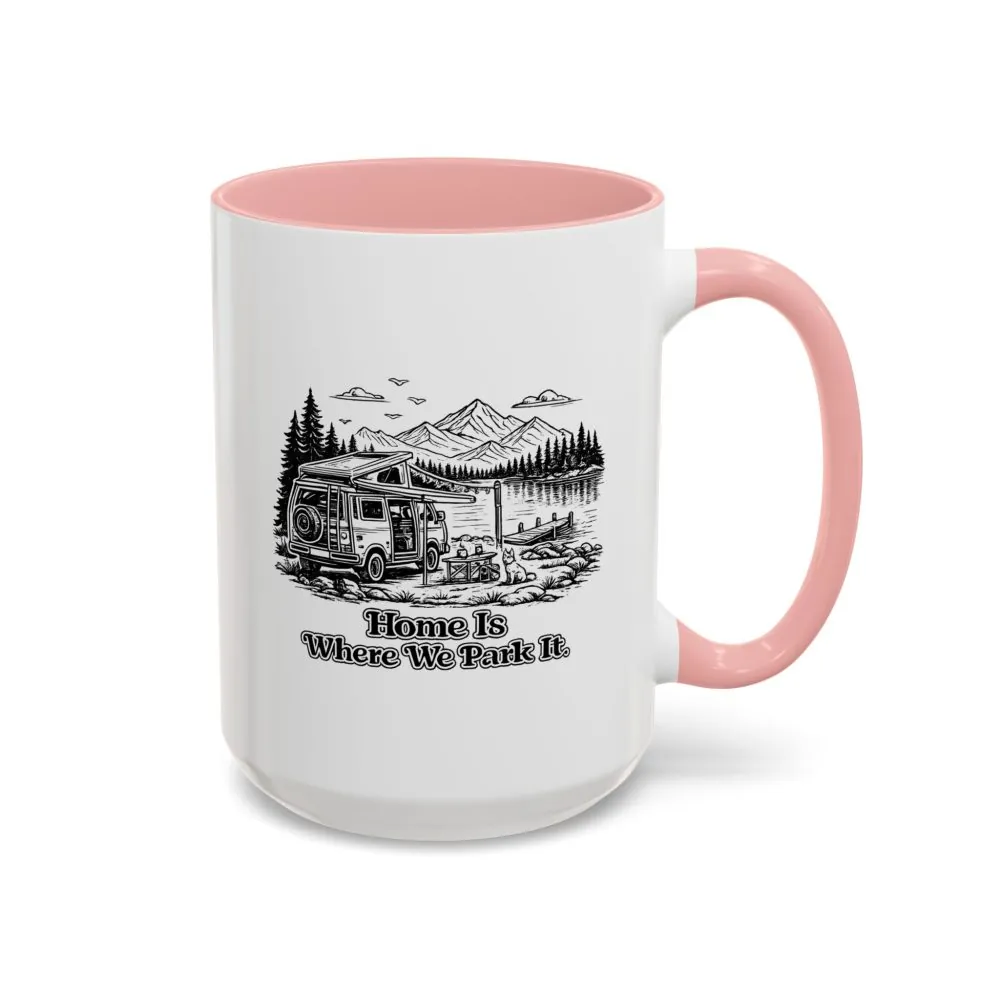 9492972647136159122_2048.jpeg Accent Coffee Mug (11, 15oz) — "Home Is Where You Park It" Design Minimal-Line