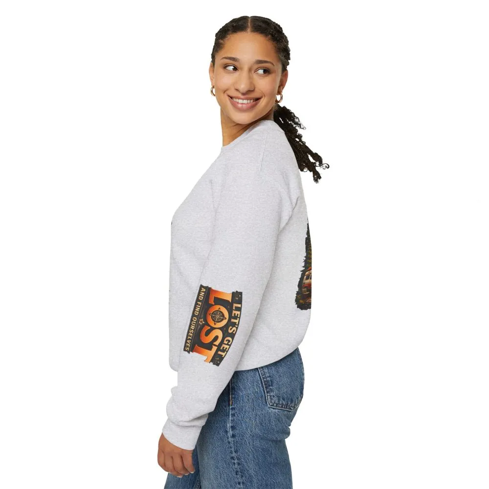 9496979796640066720_2048.jpeg Unisex Heavy Blend™ Crewneck Sweatshirt — "Let´s Get Lost And Found Ourselfs" Design Scenic-Line