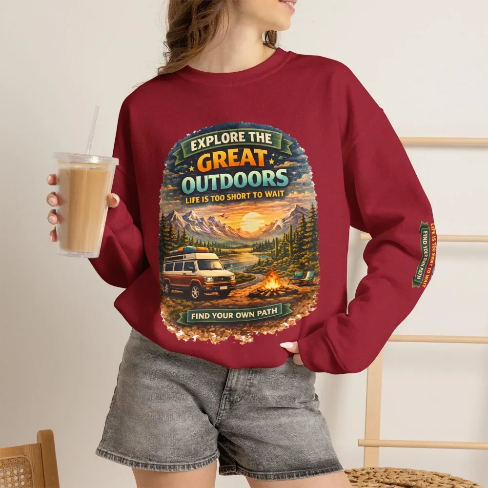 9501212830631718834_2048.jpeg Unisex Heavy Blend™ Crewneck Sweatshirt — "Explore The Great Outdoors" Design Scenic-Line