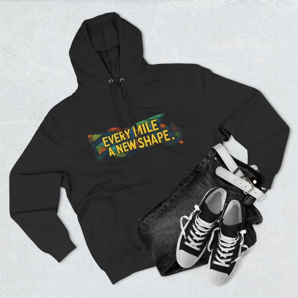 9502818945861164884_2048.jpeg Three-Panel Fleece Hoodie - "Every Mile A New Shape" Design Cubic-Line