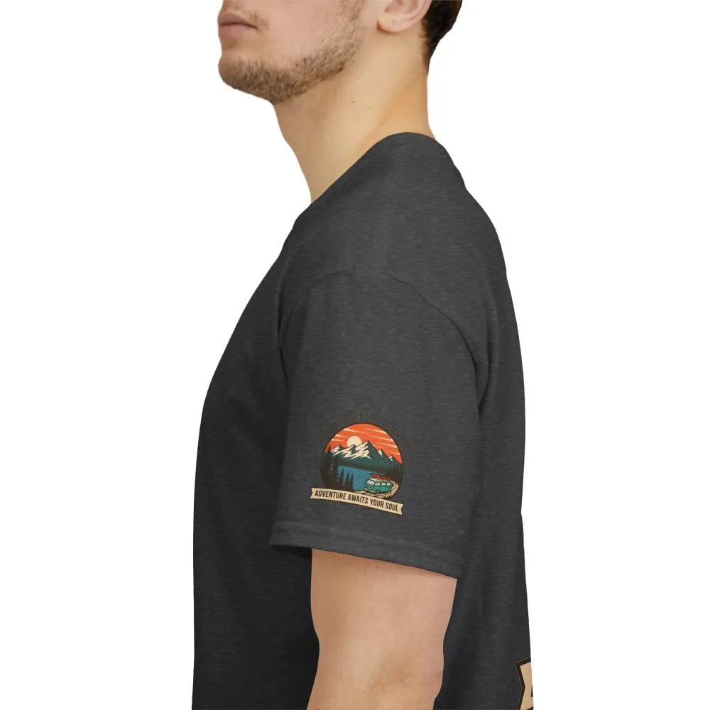 Unisex Heavy Cotton Tee — "Find Bliss Off the Beaten Path" Mountain & Camper T‑Shirt