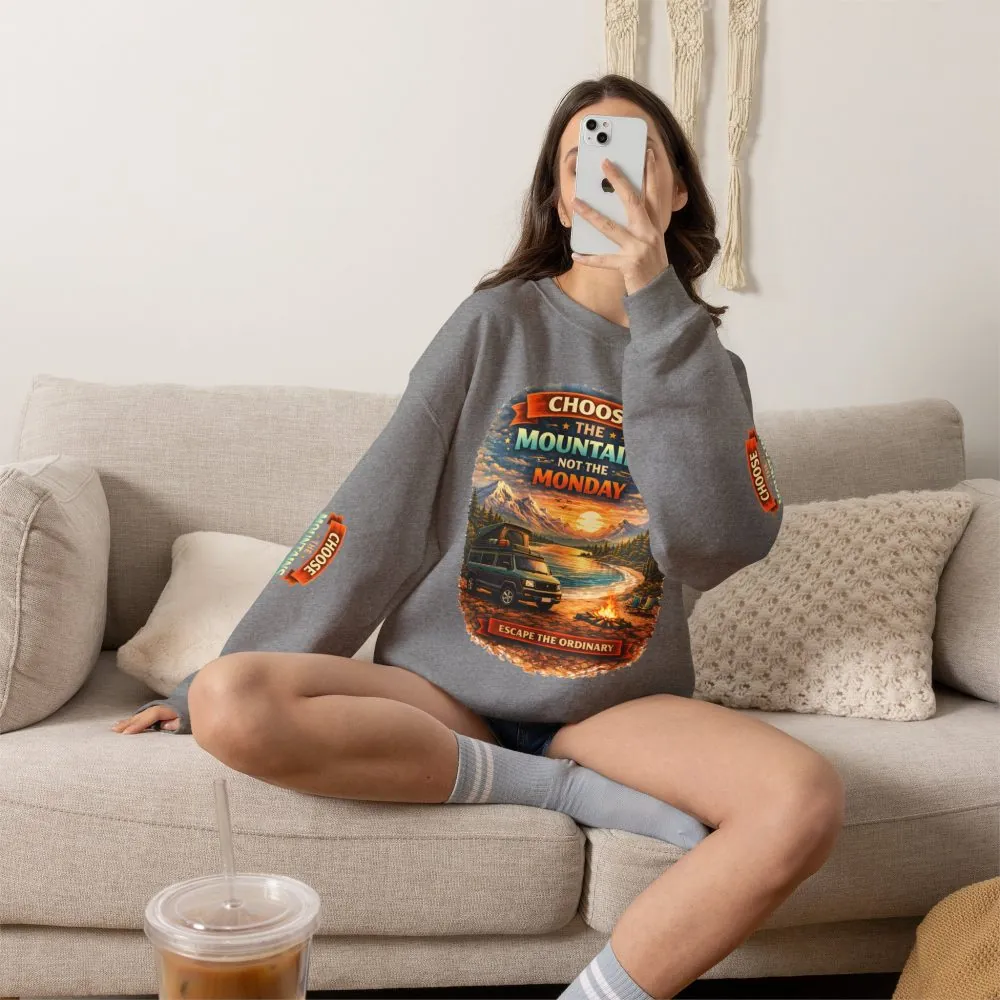 9505725930198210887_2048.jpeg Unisex Heavy Blend™ Crewneck Sweatshirt — "Choose The Mountens" Design Scenic-Line
